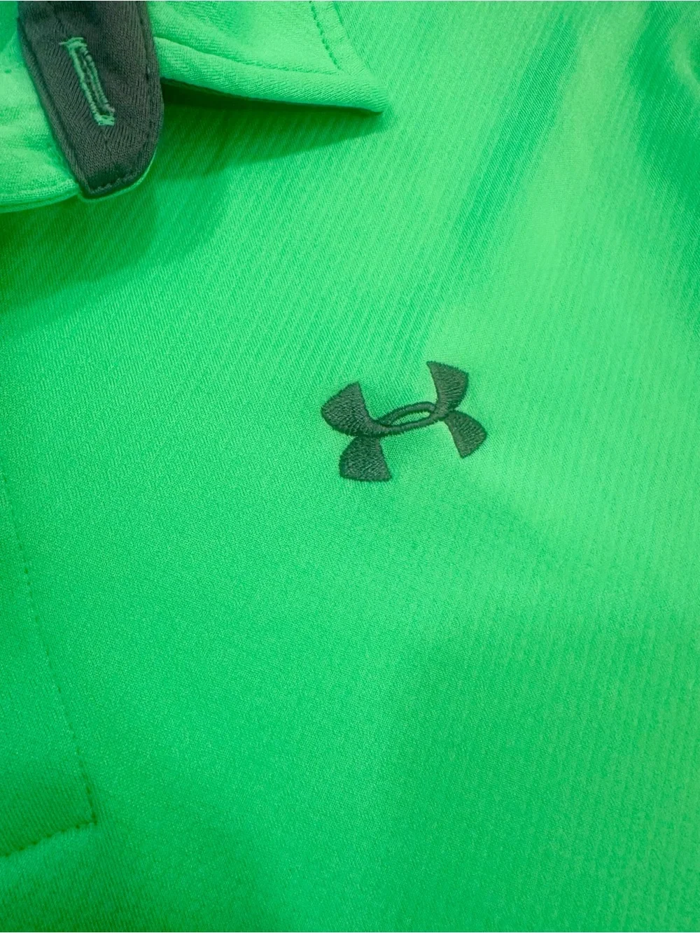 Under Armour Bright Green Men's Athletic Polo with Dark Gray Trim